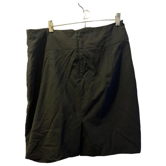 Banana Republic Wrap Skirt Black Pleated Knee Length Pockets Women's Size 14 - Picture 6 of 7
